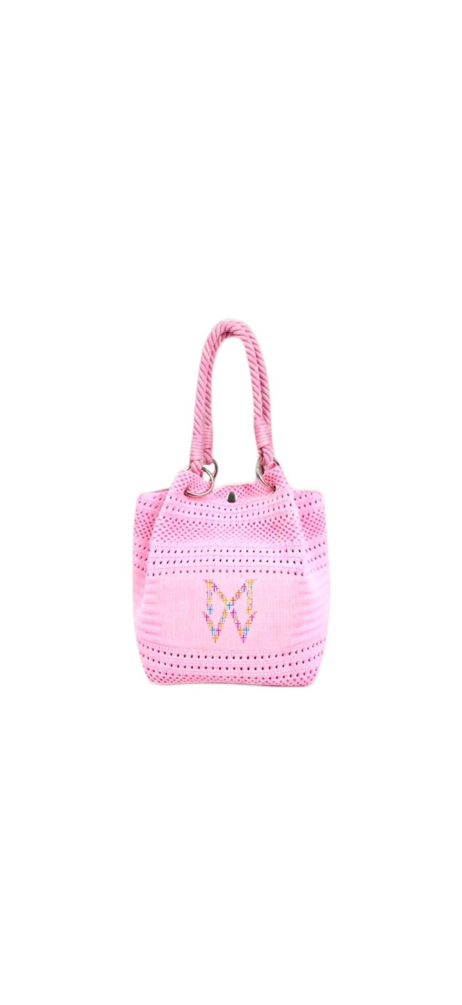 Pink Crocheted Crosses Purse